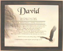 Single Name, first name meaning in walnut finish plaque